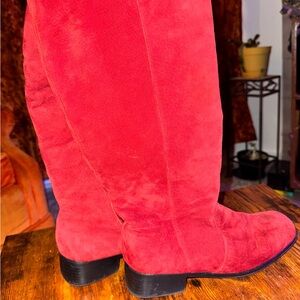 Red Suede Women's Boots